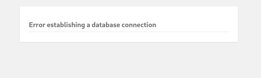 database error message